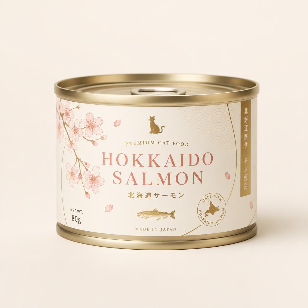 Hokkaido Salmon cat food can